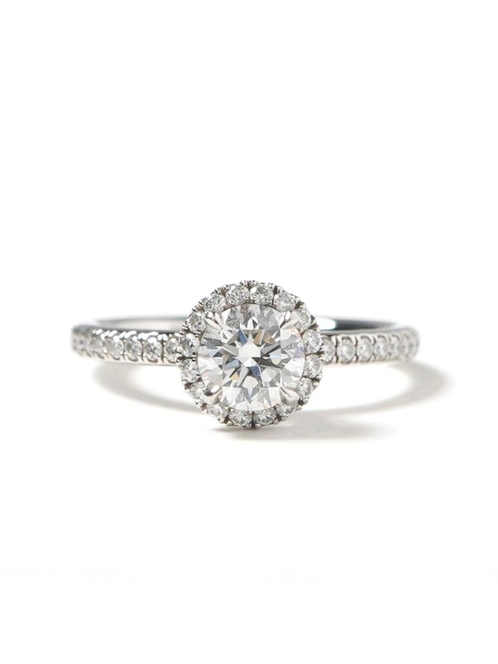 Harry Winston Round Cut Micro Pave Ring Cut the One by Silver